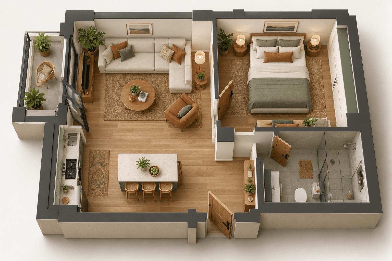 Mặt bằng căn hộ 3D trực quan